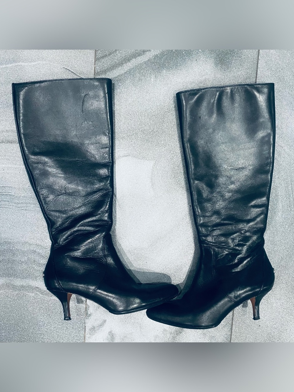 Women’s Coach Black Leather Foxy Knee High Kitten Heel Boot size 7B